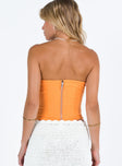 product Princess Polly Sleeveless Asymmetric Neckline  Mantello Corset Top Orange