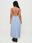 Mazzey Halter Maxi Dress Blue Stripe