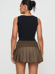 Fantasies Pleated Mini Skort Brown