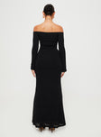 product Princess Polly Square Neck  Korey Off The Shoulder Maxi Dress Black