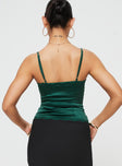 product Princess Polly Sleeveless Asymmetric Neckline  Juliana Top Forest Green