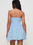 La Pelosa Strapless Mini Dress Blue