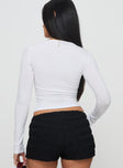 Poesia Long Sleeve Top White