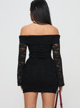 Fable Off The Shoulder Mini Dress Black