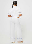 product Princess Polly High Waisted Pants High Waisted Pants  Sun Time Pants White / Blue