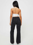 Front view of model wearing  front Princess Polly High Waisted  Practical Magic Jeans Charcoal