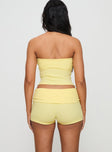 Baseline Low Rise Rib Shorts Yellow