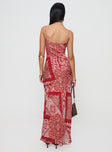 Sugar Plum Maxi Dress Red Paisley