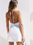 Thomasina Linen Halter Dress White