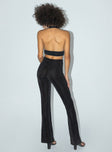 back view of model wearing Princess Polly Motel Tarava Trouser Crepe Hotfix Diamante Black 