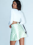 back view of model wearing Princess Polly Gabrielle Mini Skirt White 