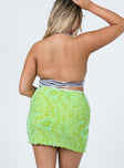 back view of model wearing Princess Polly Jayan Mini Skirt Green 