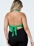 back view of model wearing Princess Polly Evalyn Top Green 