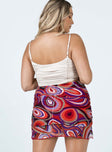 back view of model wearing Princess Polly Shari Mini Skirt Red 