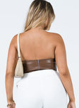 product Princess Polly Sleeveless Plunger  Jessica PU Bustier Brown