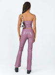 back view of model wearing Princess Polly Motel Zalor Trouser PU Purple 