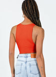 back view of model wearing Princess Polly Grace Tank Top Red 