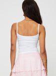 Front view of model wearing  front Princess Polly Sleeveless Square Neck  Isa Top White