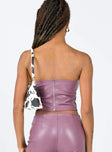 back view of model wearing Princess Polly Motel Eara Corset PU Purple 