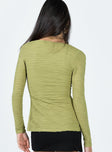 product Princess Polly Full Sleeves Asymmetric Neckline  Nowell Long Sleeve Top Green