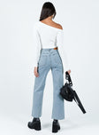 product Princess Polly High Waisted  Pyrene Straight Leg Jeans Mid Wash Denim