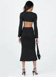 product Princess Polly High Neck  Jocelyn Cut Out Long Sleeve Midi Dress Black