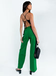 back view of model wearing Princess Polly Archer Pants Apple Green 