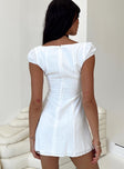 Front view of model wearing  front Princess Polly Square Neck Square Neck Square Neck  Alora Mini Dress White