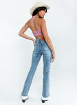 back view of model wearing Princess Polly Trudi Denim Jeans High Waisted 