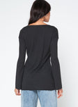 back view of model wearing Princess Polly Macy Cardigan Black Long 