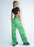 back view of model wearing Princess Polly Kutcher Pants Green 