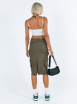 product Alida Cargo Midi Skirt Olive Green Princess Polly  Mini Skirts 