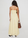 Pearle Shirred Maxi Dress Cream Floral