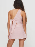 Dirst One Shoulder Set Pink Gingham