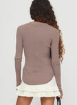 Sylvestra Long Sleeve Top Brown