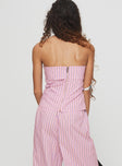 Xandria Strapless Top Pink Stripe