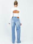 product Princess Polly Mid Rise  Beale Wide Leg Jeans Mid Wash Denim