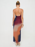 back view of model wearing Princess Polly Amoret Maxi Dress Multi Scoop Neck 