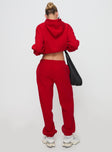 Dream Fleece Ankle Cuff Sweatpants Red