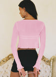 product Princess Polly Short Sleeves Scoop Neck  Tasia Long Sleeve Top Pink