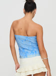 Marcelline Strapless Top Blue