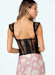 product Princess Polly Sleeveless High Neck  Some Like It Hot Lace Corset Onyx