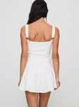 Halliday Pleat Mini Dress White