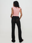 back view of model wearing Princess Polly Call It What You Want Mesh Pants Black High Waisted Pants 