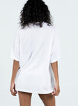 product Princess Polly Three Fourth Sleeves High Neck  Vacay Oversized Tee White