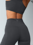 Grey high waist active shorts