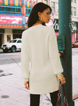 back view of model wearing Princess Polly Amsterdam Sweater Ivory 