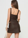 Wait On You Faux Leather Mini Skirt Brown