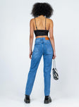 back view of model wearing Princess Polly Seymour Mom Denim Jeans High Waisted 