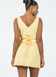 product Princess Polly Sweetheart Neckline  Nellie Mini Dress Yellow Polka Dot